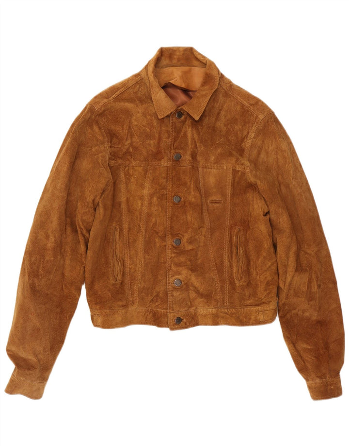 Vintage Damen Wildlederjacke UK 14 Mittelbraun
