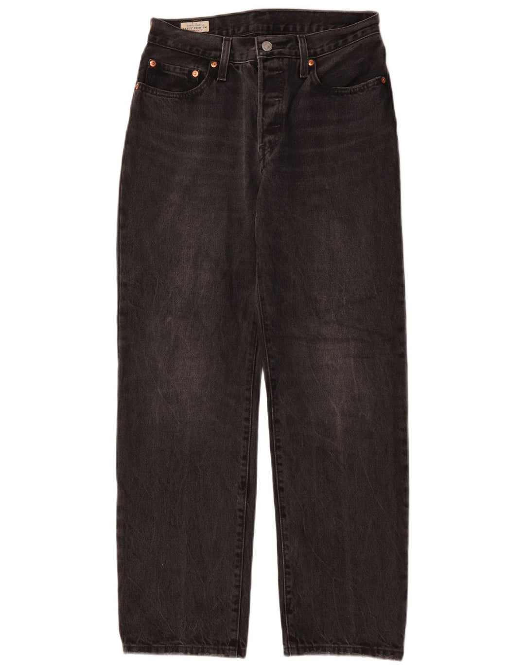 Levi's Herren 501 Straight Jeans W26 L30 Schwarze Baumwolle