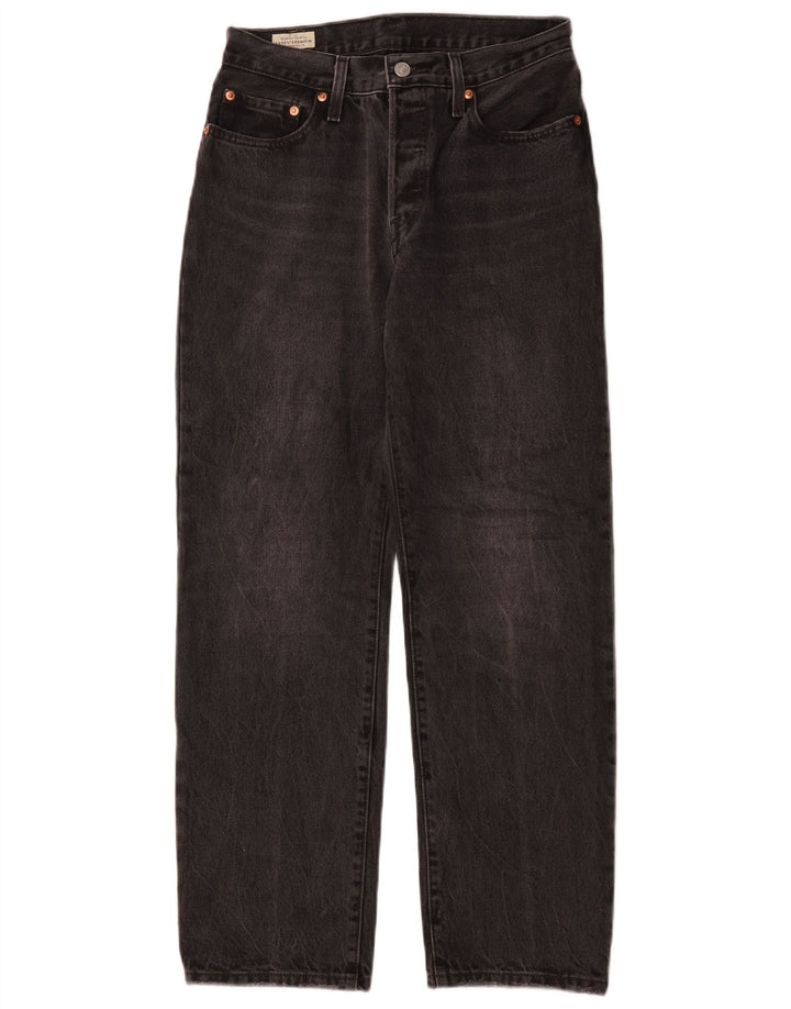 Levi's Herren 501 Straight Jeans W26 L30 Schwarze Baumwolle
