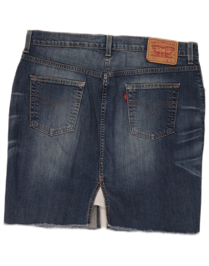 Levi's Damen 669 Jeansrock W34 Große blaue Baumwolle