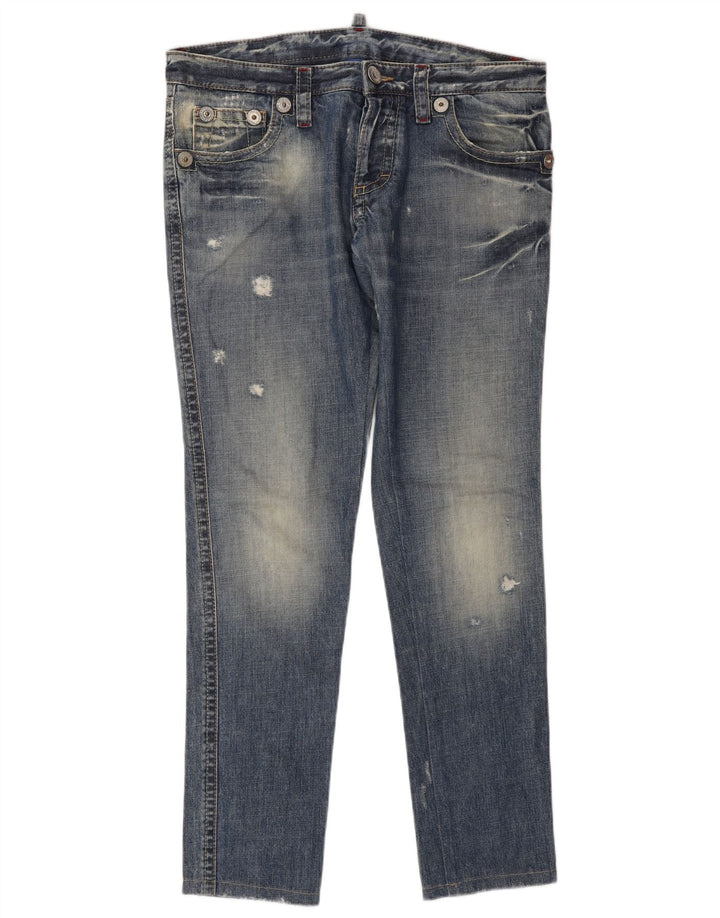 Dsquared2 Damen Distressed Slim Jeans W32 L32 Blaue Baumwolle