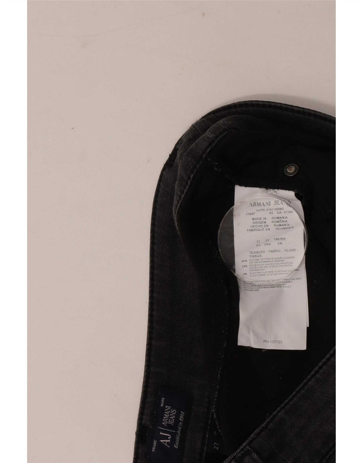 Armani Damen Slim Jeans W27 L28 Schwarze Baumwolle