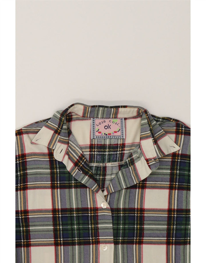 VINTAGE Womens Flannel Shirt UK 12 Medium Green Check Vintage Vintage and Second-Hand Vintage from Messina Hembry 