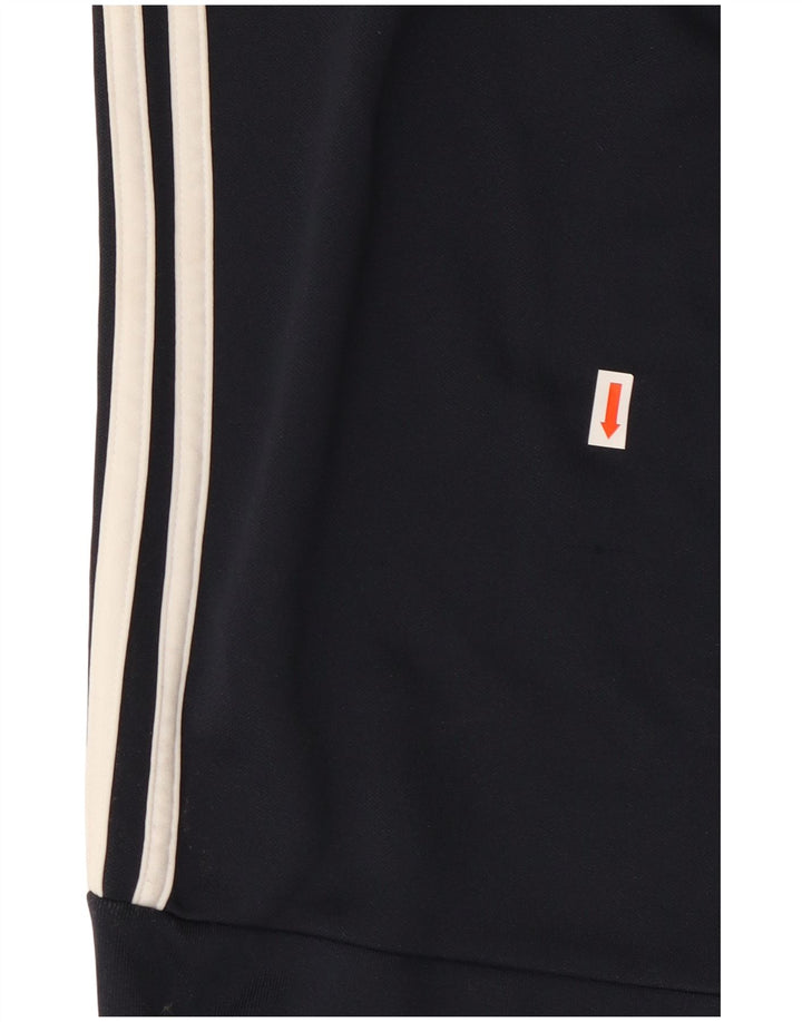 Adidas Herren-Trainingshose, mittelgroß, marineblau, gestreift, Polyester