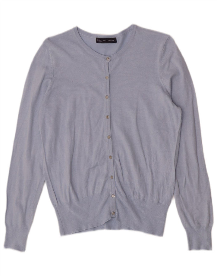 Marks & Spencer Damen-Cardigan-Pullover UK 14 Mittelblaue Viskose