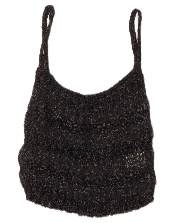 Codice Damen Crop See Through Cami Top UK 8 Small Grau geflecktes Polyamid