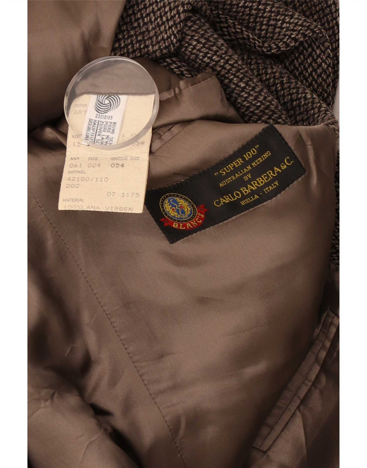 Carlo Barbera Herren 3-Knopf-Blazerjacke IT 54 2XL Brauner Hahnentritt