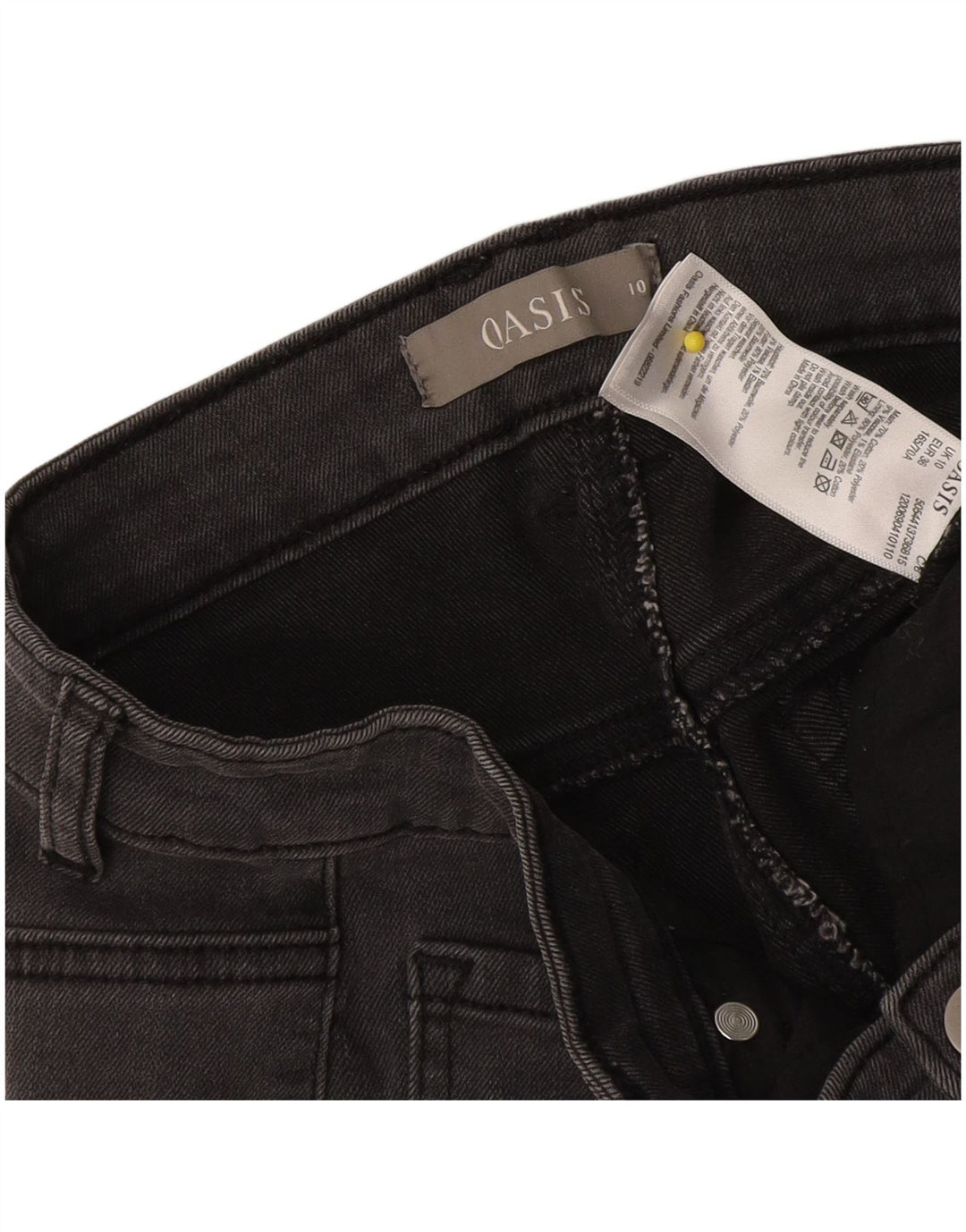 Oasis Damen Jeansshorts UK 10 Small W28 Graue Baumwolle