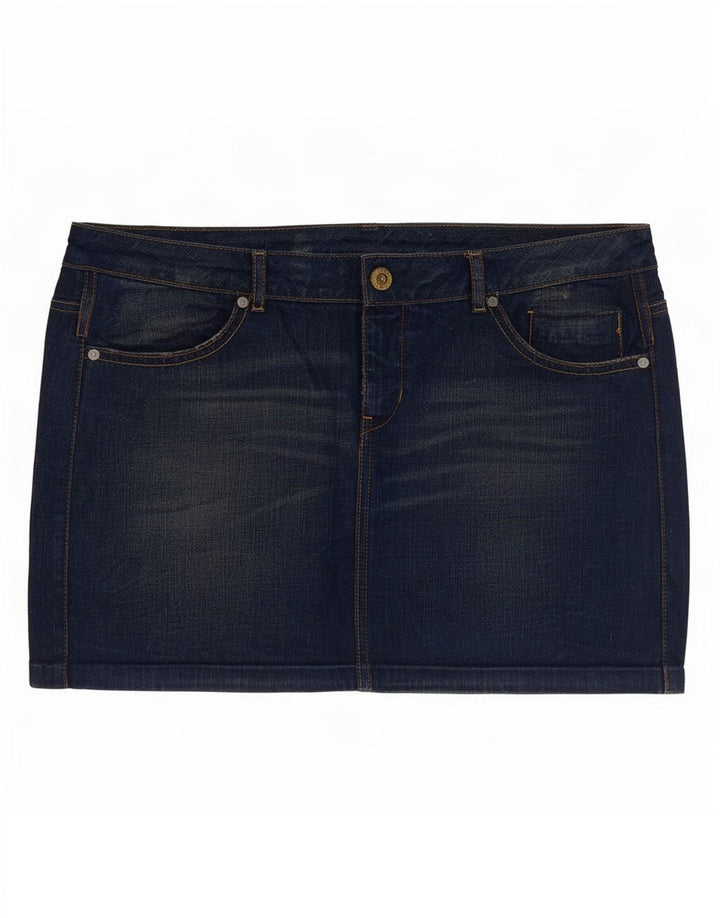 Guess Mini-Jeansrock für Damen, W32, groß, marineblau, Baumwolle