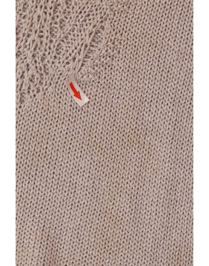 Zara Damen-Pullover mit V-Ausschnitt, Gr. 14, Mittelgrau