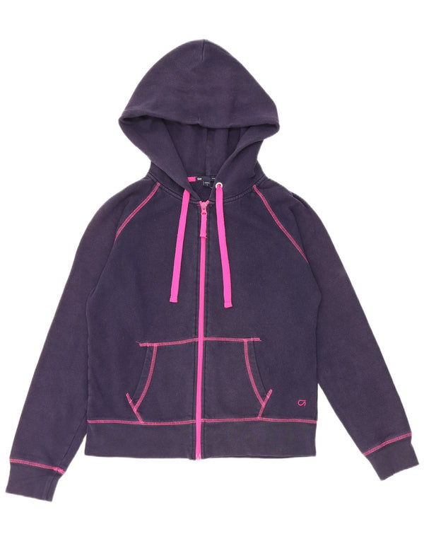 Gap Damen-Kapuzenpullover mit Reißverschluss, UK 14, mittelmarineblaue Baumwolle