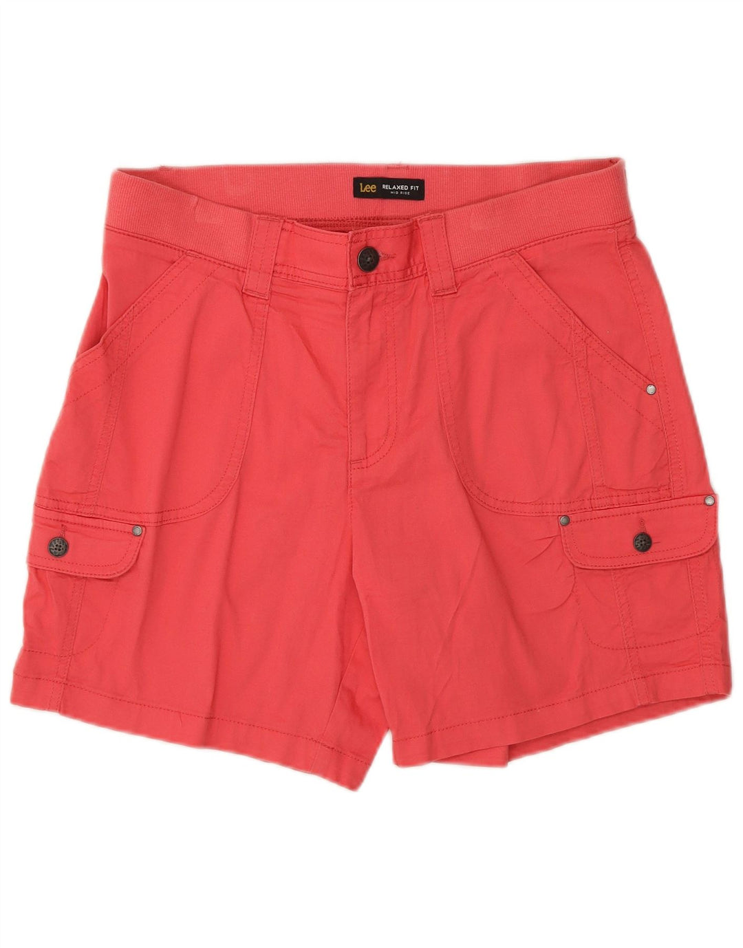 Lee Damen-Cargoshorts mit mittlerer Leibhöhe und entspannter Passform, US-Größe 10, Größe L, W32, rosa Baumwolle