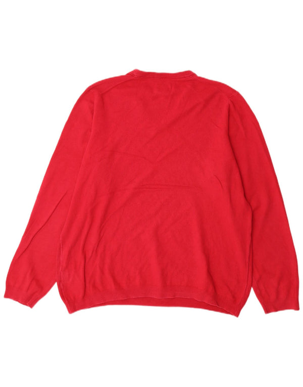 Adidas Damen Übergroßer Pullover mit V-Ausschnitt UK 18 XL Rosa Baumwolle