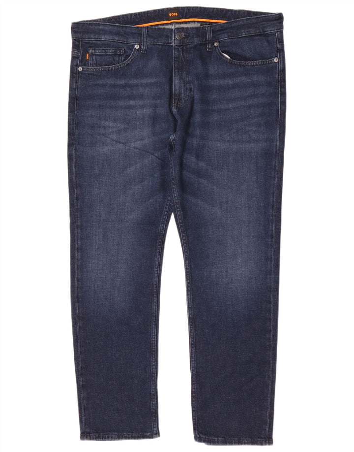 Hugo Boss Herren Delaware Slim Jeans W38 L32 Marineblaue Baumwolle