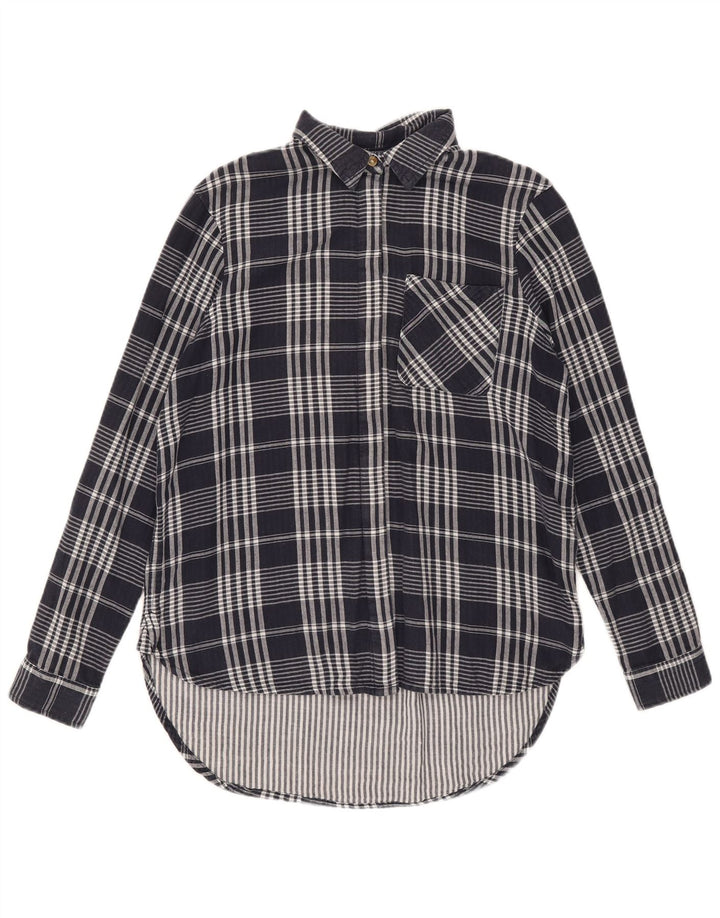 Marks & Spencer Damen-Oversize-Hemd, Größe S, Marineblau, kariert, Baumwolle
