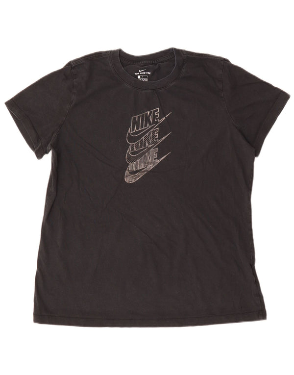 NIKE Damen-T-Shirt mit Grafik, UK 14, Größe L, Schwarz, Baumwolle