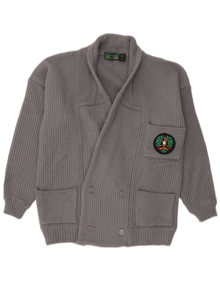 Vintage Herren Cardigan Pullover XL Grau