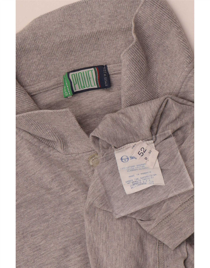 Sergio Tacchini Herren Poloshirt IT 52 Große graue Baumwolle