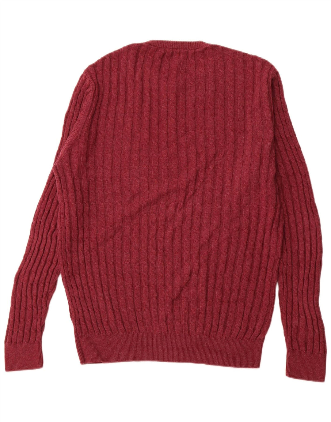 JACK WILLS Herren-Pullover mit Rundhalsausschnitt, mittlere kastanienbraune Baumwolle