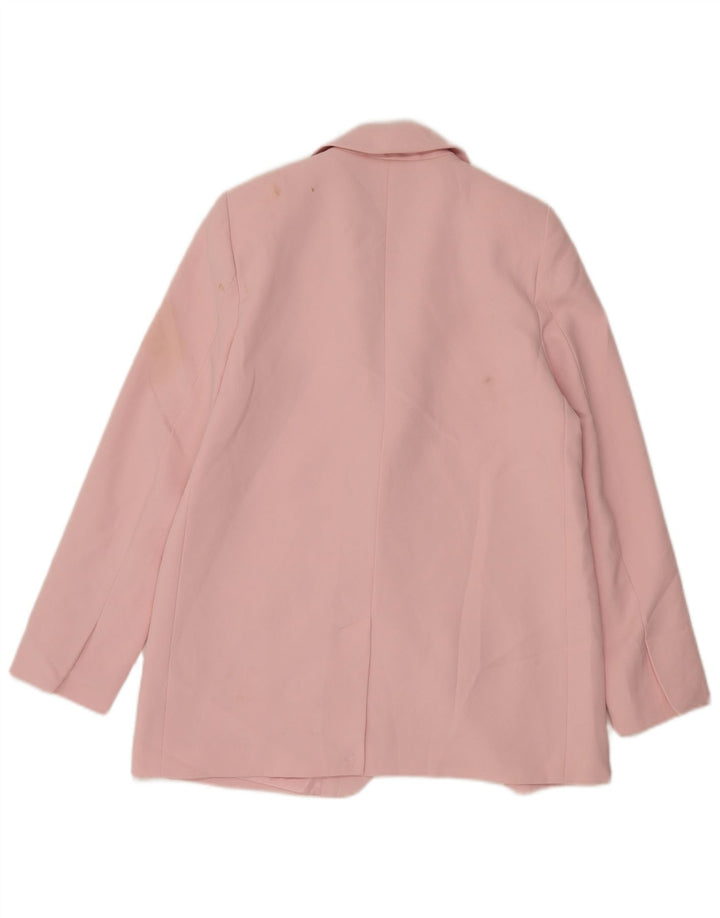Zara Damen 2-Knopf-Blazerjacke UK 14 Mittelrosa Polyester
