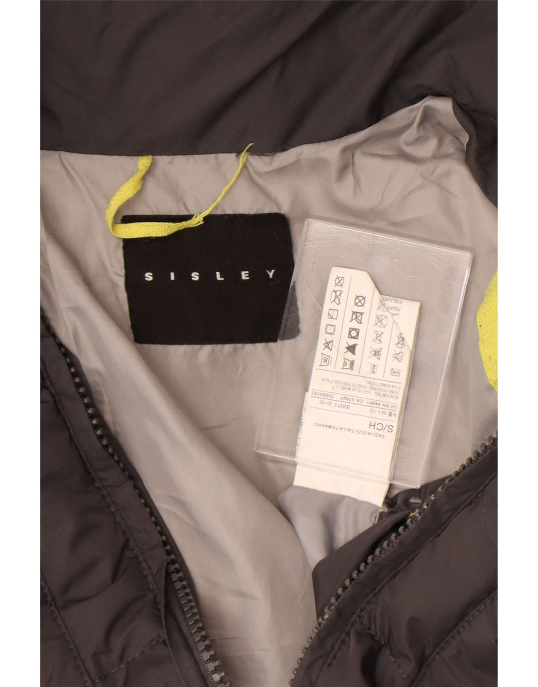 Sisley Herren-Jacke mit Kapuze, wattiert, UK 36, Größe S, grau, Polyester