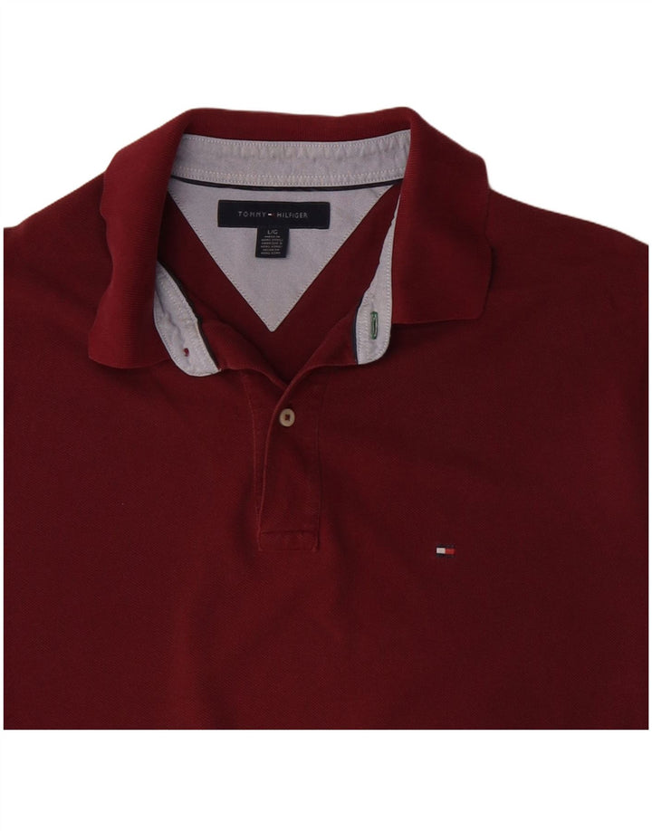 TOMMY HILFIGER Herren Poloshirt Große Burgunder Baumwolle
