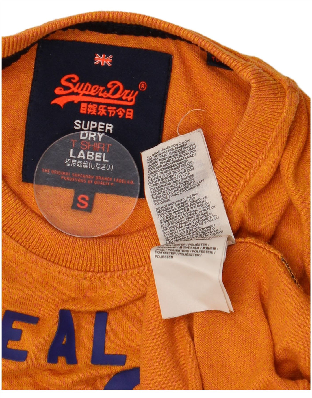Superdry Herren Grafik-T-Shirt-Oberteil, Größe S, Orange, Baumwolle