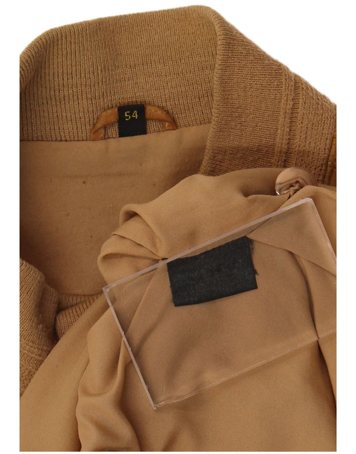 Vintage Herren Wildleder Bomberjacke IT 54 2XL Beige Leder