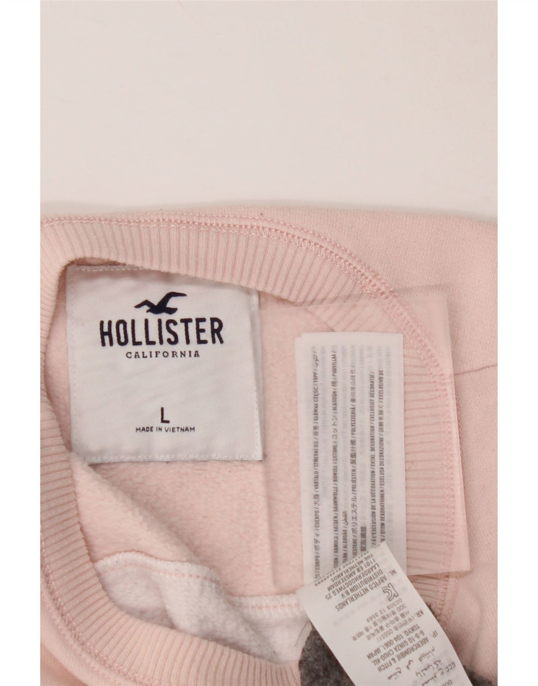 HOLLISTER Grafik-Sweatshirtpullover für Damen, UK 16, Größe L, Grau, Farbblock