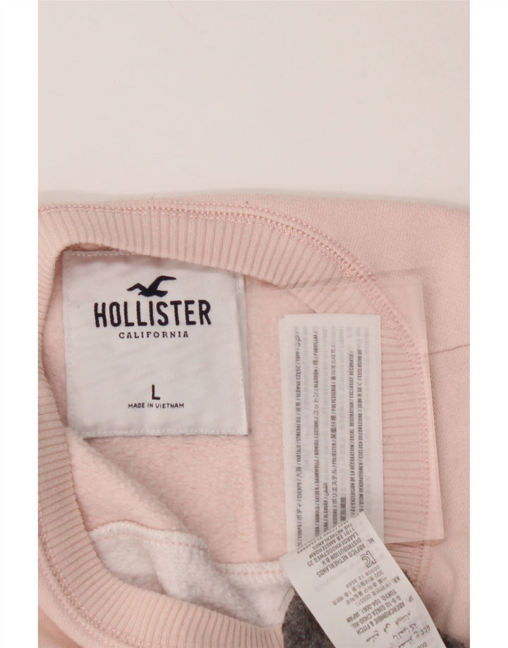 HOLLISTER Grafik-Sweatshirtpullover für Damen, UK 16, Größe L, Grau, Farbblock