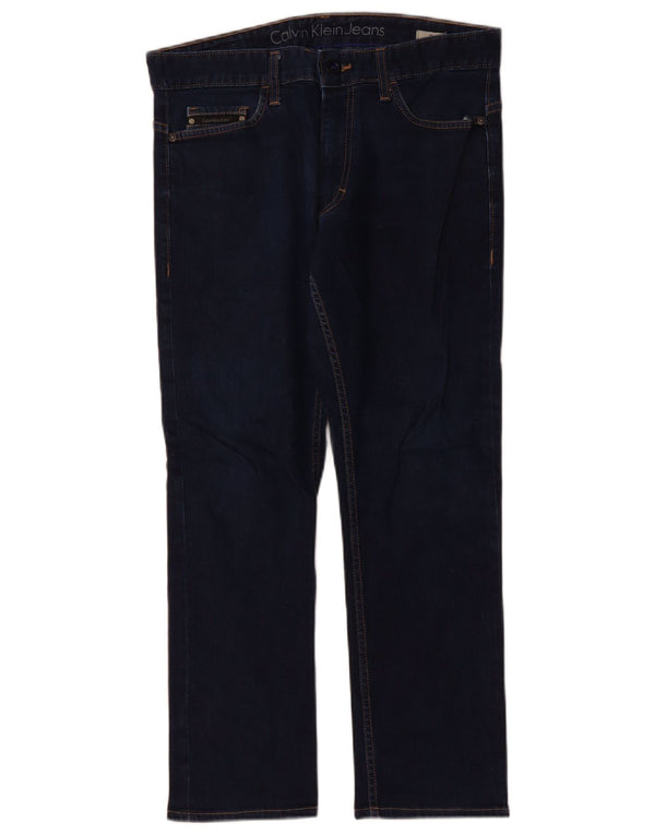 CALVIN KLEIN Herren Straight Jeans W31 L27 Marineblaue Baumwolle