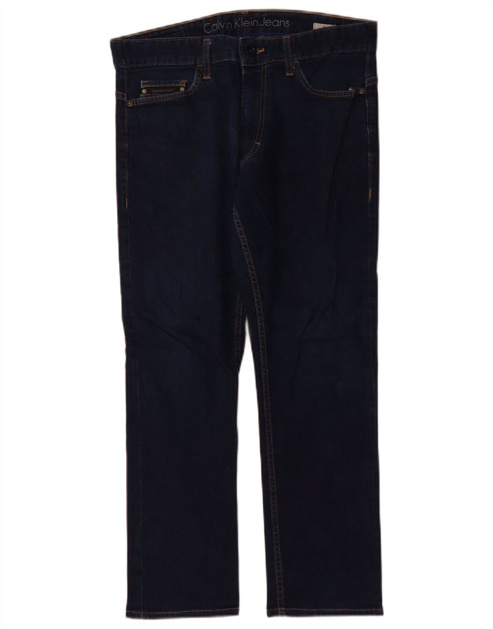 CALVIN KLEIN Herren Straight Jeans W31 L27 Marineblaue Baumwolle