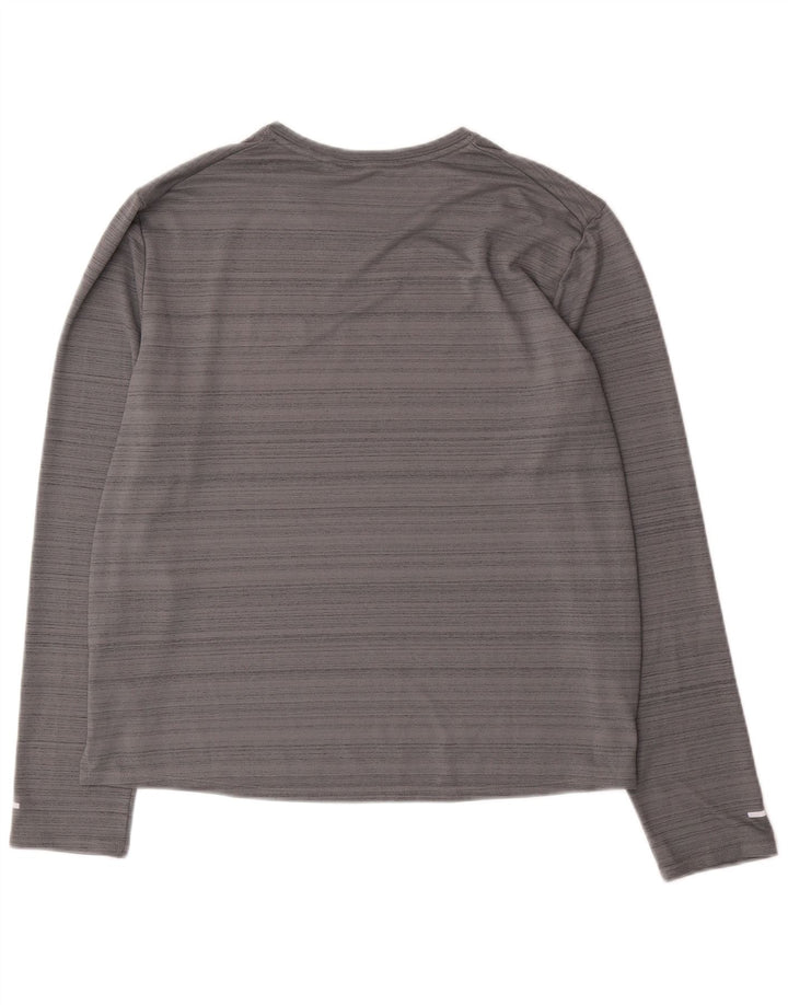 Nike Herren-Dri-Fit-Oberteil, langärmelig, groß, grau geflecktes Polyester