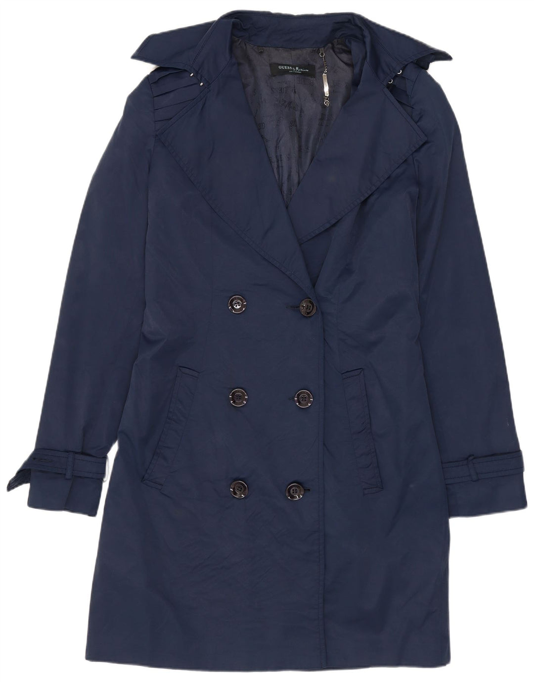 Guess By Marciano Damen Trenchcoat IT 42 Medium Navy Blue Cotton