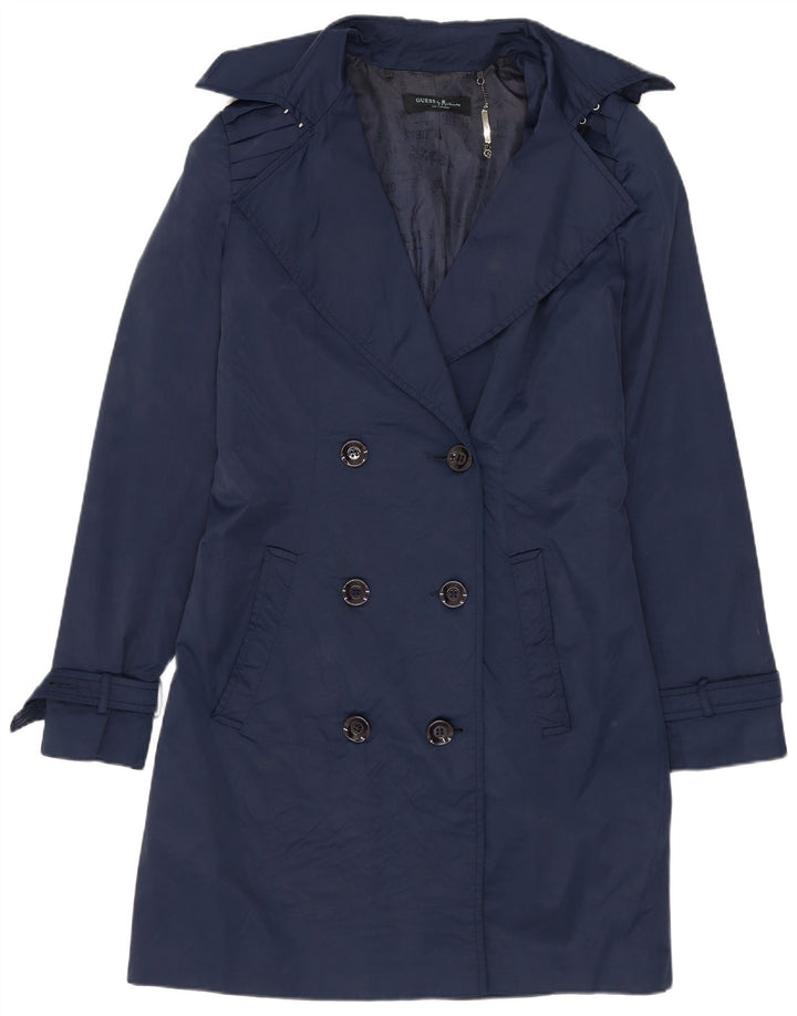 Guess By Marciano Damen Trenchcoat IT 42 Medium Navy Blue Cotton