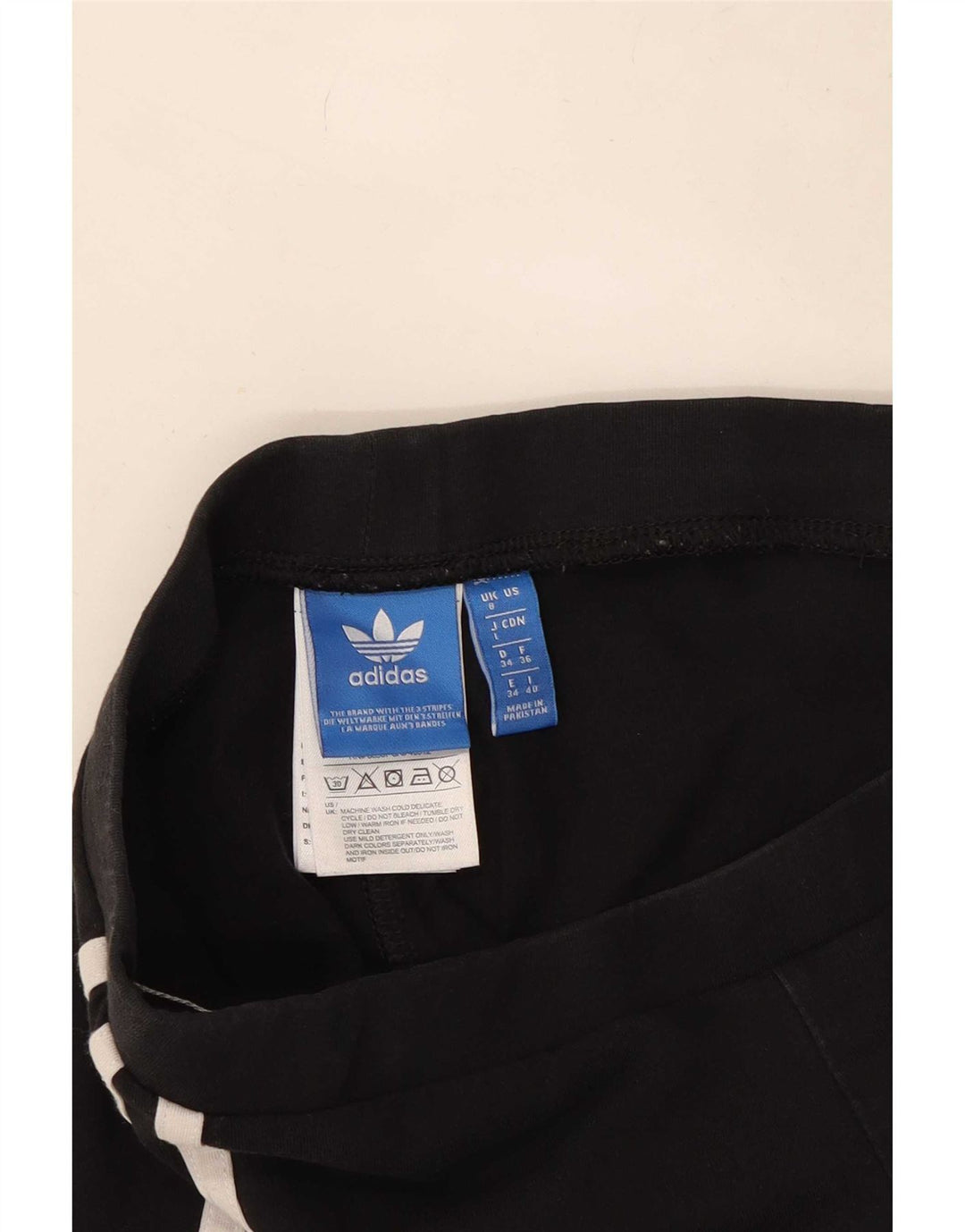 Adidas Damen Leggings UK 8 Small Schwarz Baumwolle