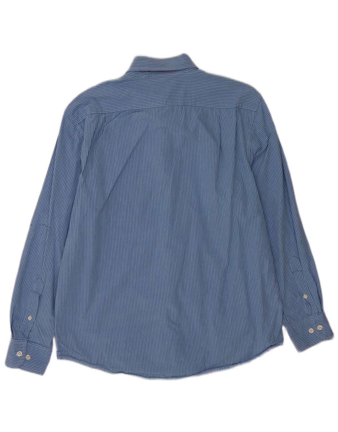 Izod Herrenhemd aus mittelblau karierter Baumwolle