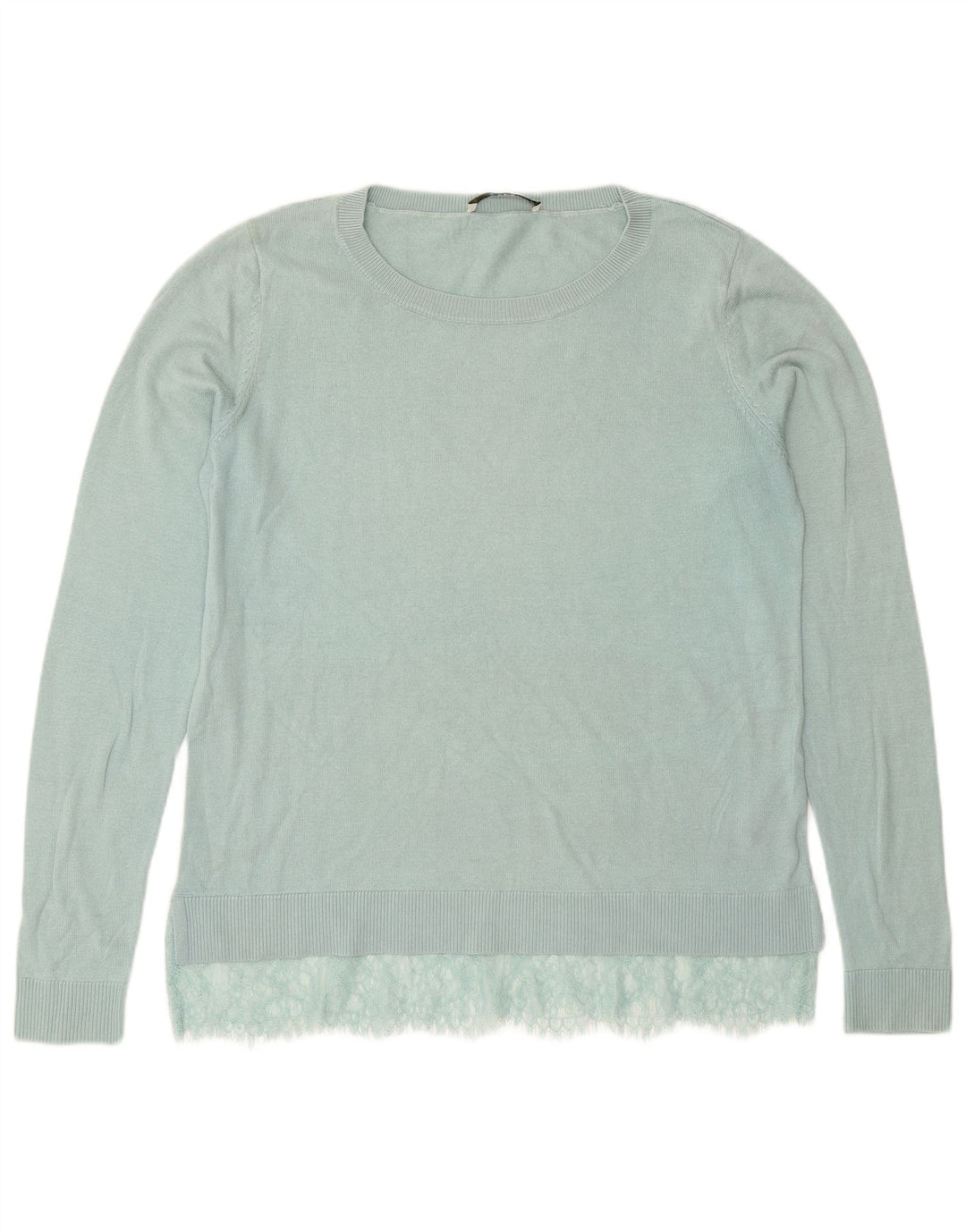 Oasis Damen-Pullover mit U-Boot-Ausschnitt, UK 14, mitteltürkisfarbene Baumwolle