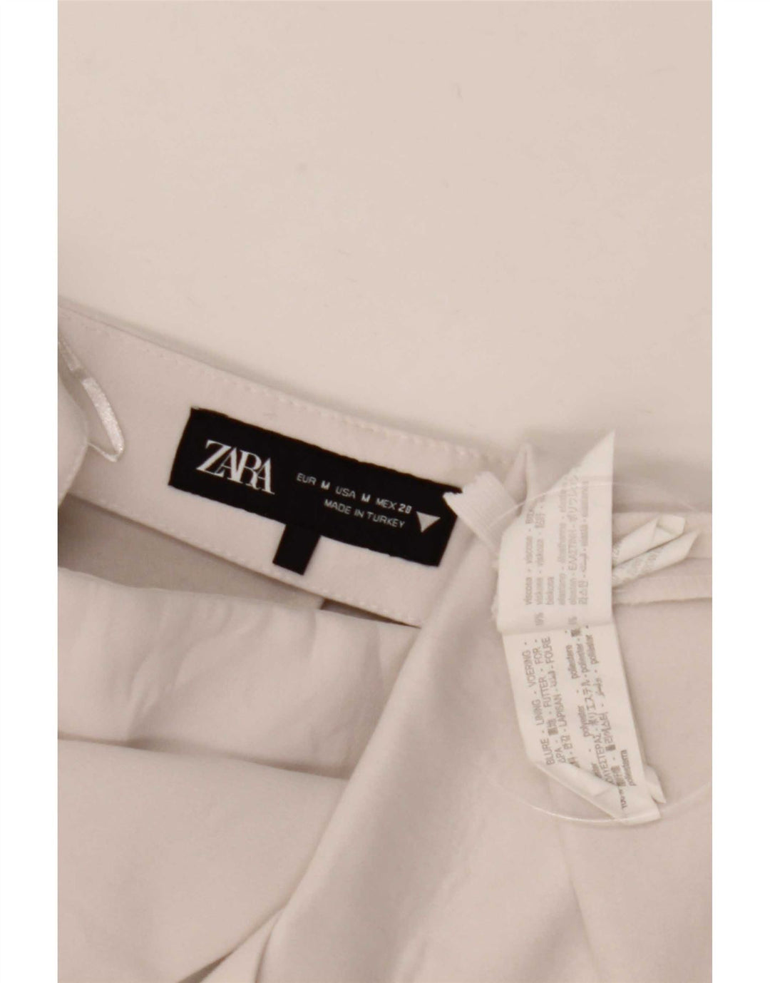 Zara Damen-Shorts mit hoher Taille, mittelgroß, W28, gebrochenes Weiß, Polyester