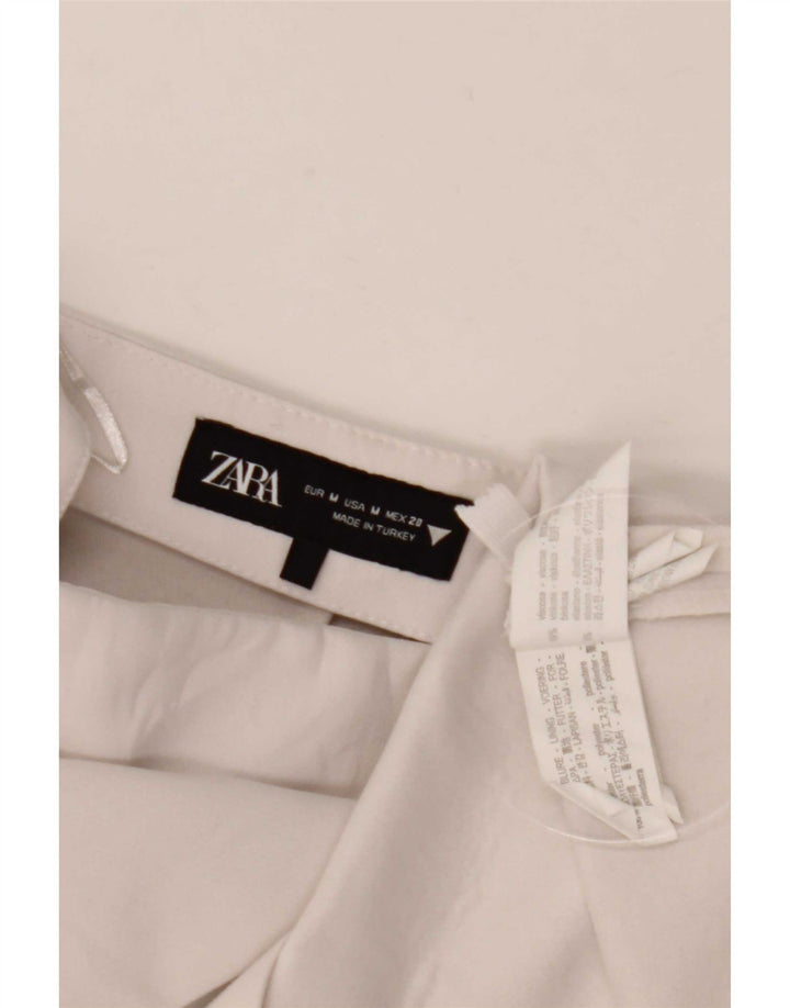 Zara Damen-Shorts mit hoher Taille, mittelgroß, W28, gebrochenes Weiß, Polyester