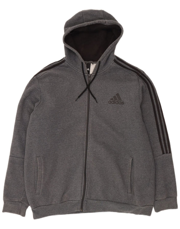 ADIDAS Herren Zip Hoodie Pullover 2XL Grau
