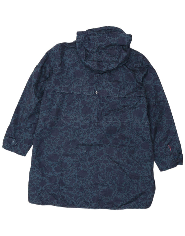 Joules Damen-Regenmantel mit Kapuze, UK 18, XL, Marineblau, Blumenmuster, Polyester