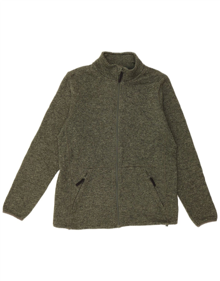Mountain Warehouse Herren-Trainingsanzug-Oberteiljacke, großes, khakifarbenes, gesprenkeltes Polyester