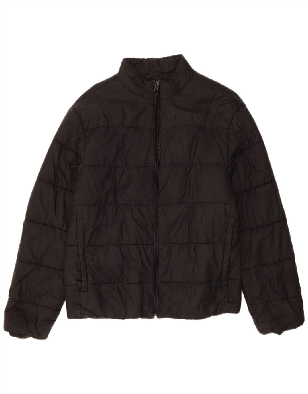 Zara Herren Wattierte Jacke UK 40 Large Schwarz Nylon