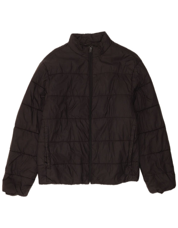 Zara Herren Wattierte Jacke UK 40 Large Schwarz Nylon