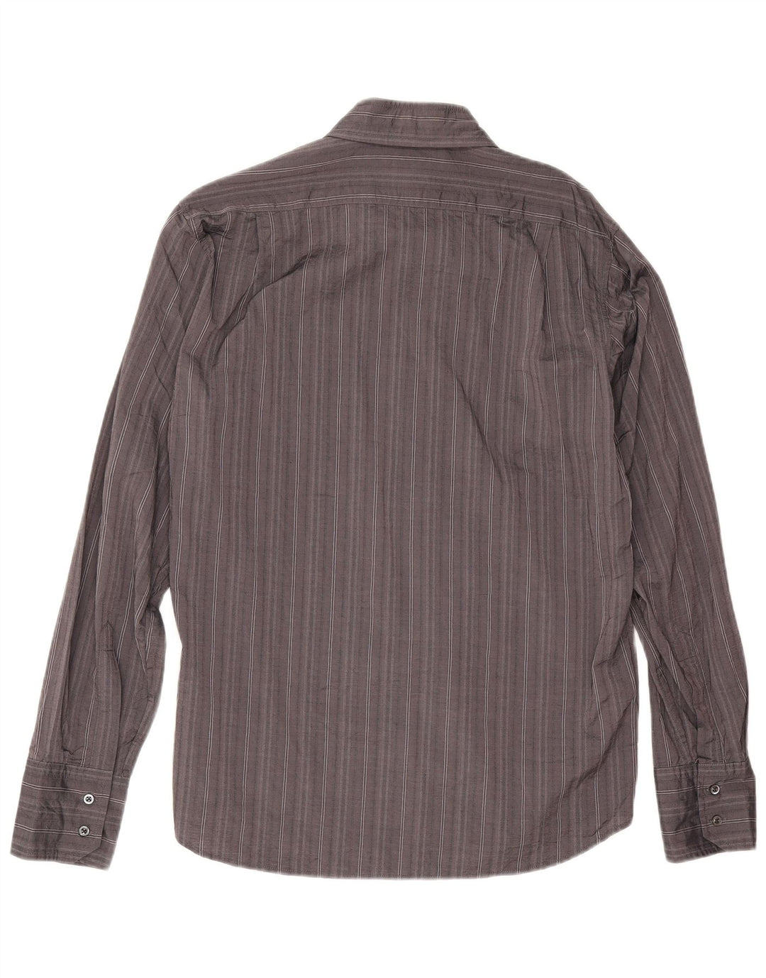 Hugo Boss Herrenhemd, groß, grau gestreift, Baumwolle