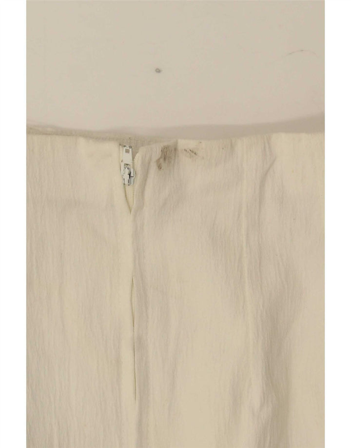 Marks & Spencer Damen Mini-Bleistiftrock UK 10 Small W25 Weiß Polyester