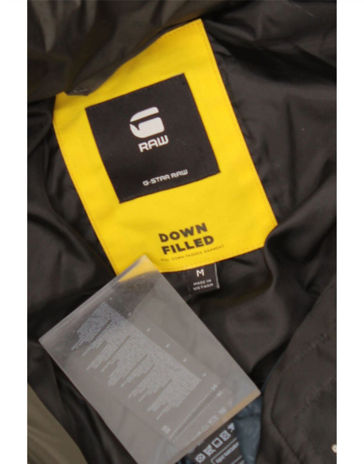 G-STAR Wattierter Damenmantel mit Kapuze, UK 14, mittleres Khaki, Polyester