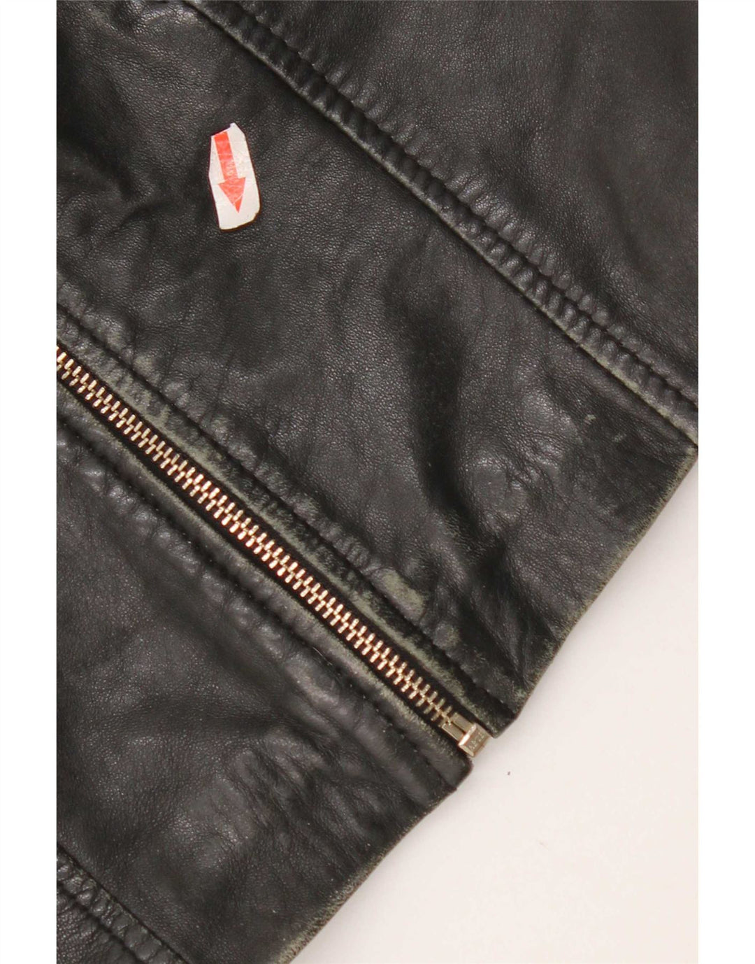 Mango Damen Crop Lederjacke UK 10 Small Schwarz