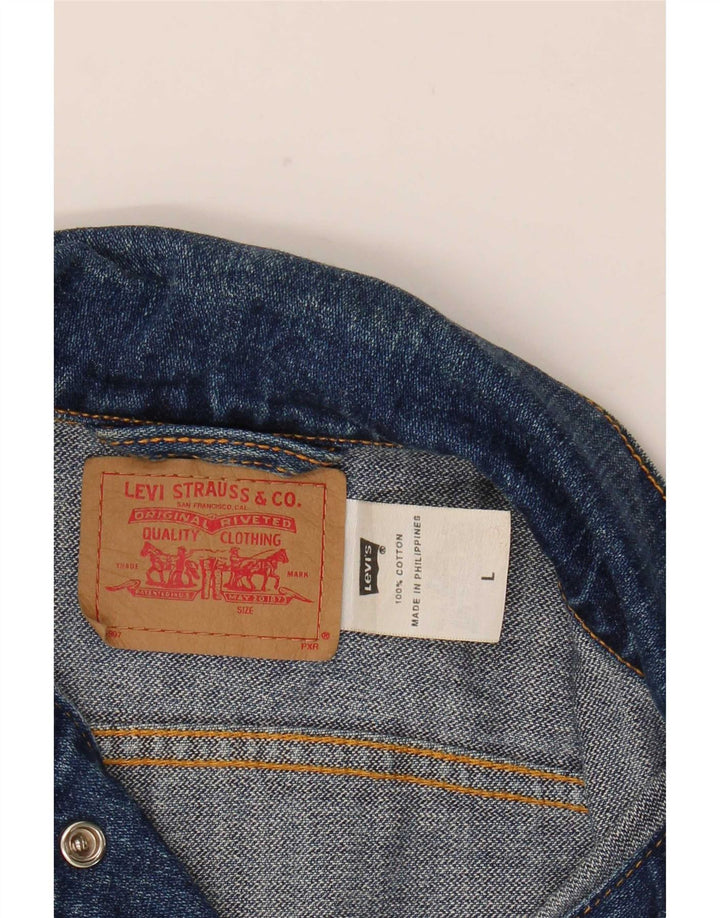Levi's Jeansjacke für Mädchen, 7–8 Jahre, groß, blaue Baumwolle